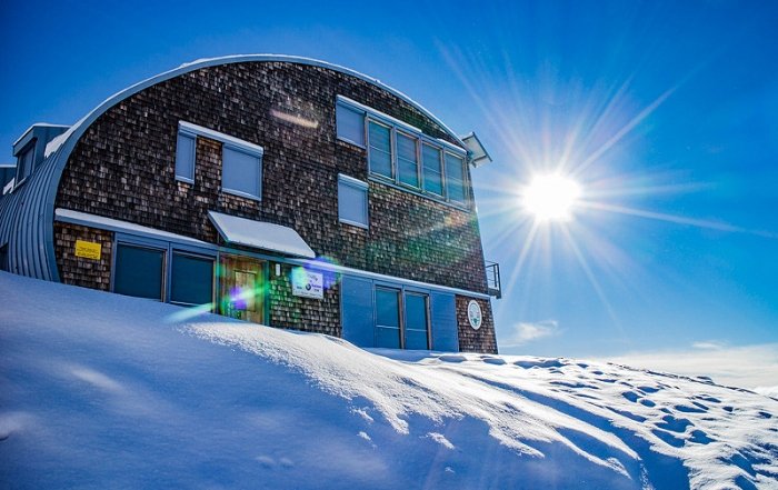 Die Stüdlhütte im Schnee